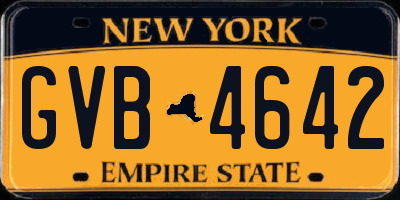 NY license plate GVB4642