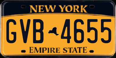 NY license plate GVB4655