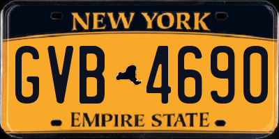 NY license plate GVB4690