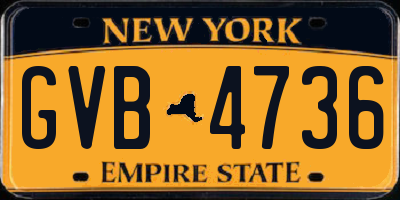 NY license plate GVB4736
