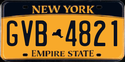 NY license plate GVB4821