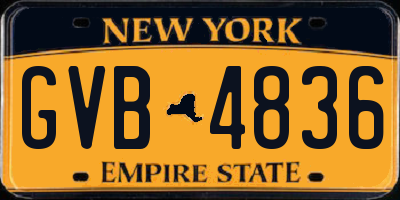 NY license plate GVB4836