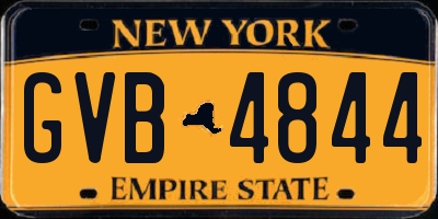 NY license plate GVB4844