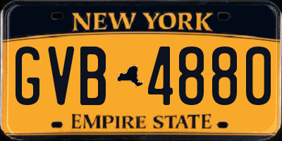 NY license plate GVB4880