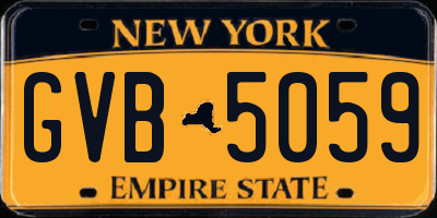 NY license plate GVB5059
