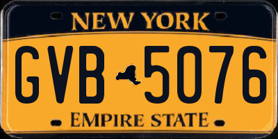 NY license plate GVB5076