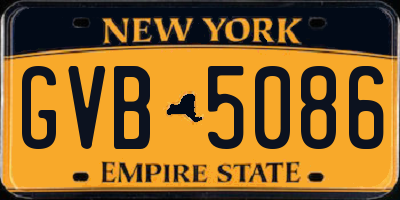 NY license plate GVB5086