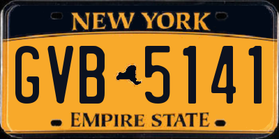 NY license plate GVB5141