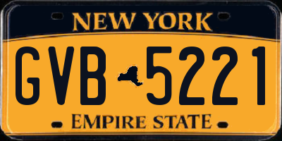 NY license plate GVB5221