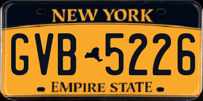 NY license plate GVB5226