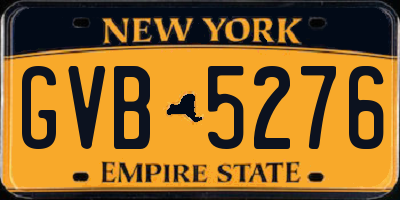 NY license plate GVB5276