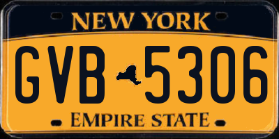 NY license plate GVB5306
