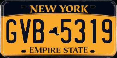 NY license plate GVB5319