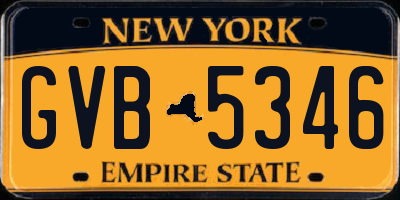 NY license plate GVB5346
