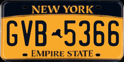 NY license plate GVB5366