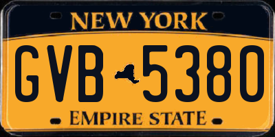 NY license plate GVB5380