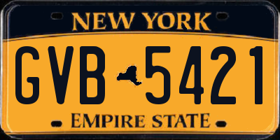 NY license plate GVB5421