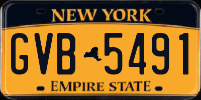 NY license plate GVB5491