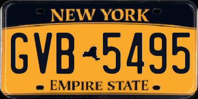 NY license plate GVB5495