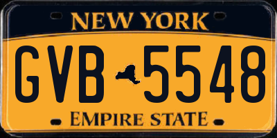 NY license plate GVB5548