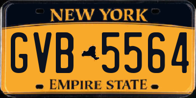 NY license plate GVB5564