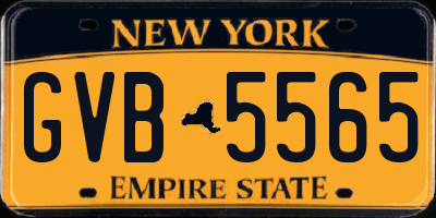 NY license plate GVB5565
