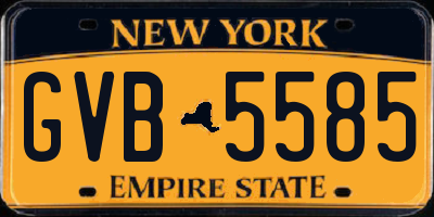 NY license plate GVB5585