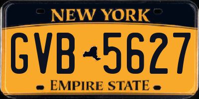 NY license plate GVB5627