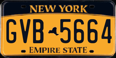 NY license plate GVB5664