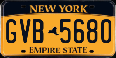 NY license plate GVB5680