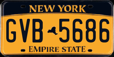 NY license plate GVB5686