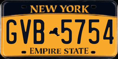 NY license plate GVB5754