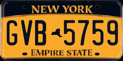 NY license plate GVB5759