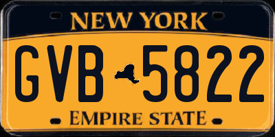 NY license plate GVB5822