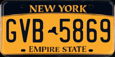NY license plate GVB5869