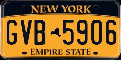 NY license plate GVB5906