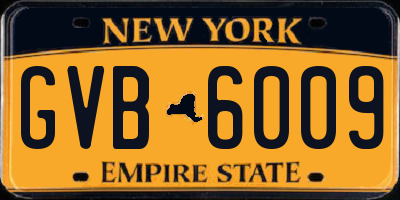 NY license plate GVB6009
