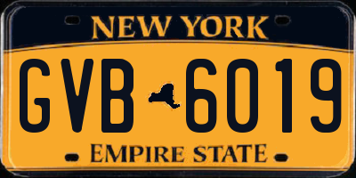 NY license plate GVB6019
