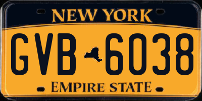 NY license plate GVB6038