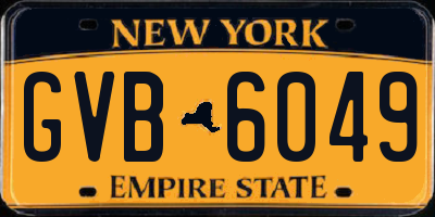NY license plate GVB6049