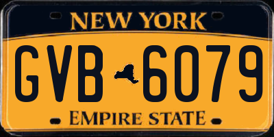 NY license plate GVB6079