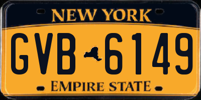 NY license plate GVB6149