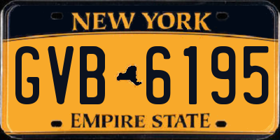 NY license plate GVB6195