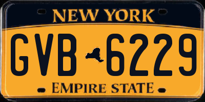 NY license plate GVB6229