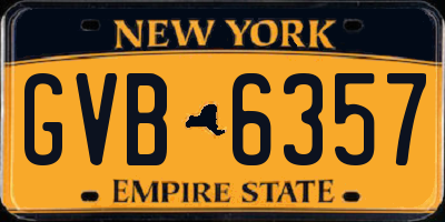 NY license plate GVB6357