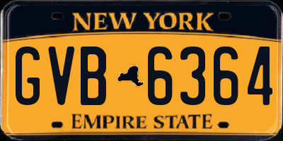 NY license plate GVB6364