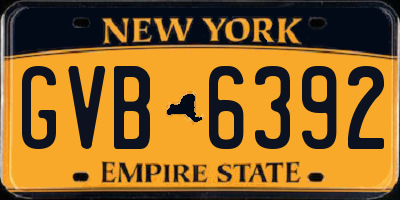 NY license plate GVB6392