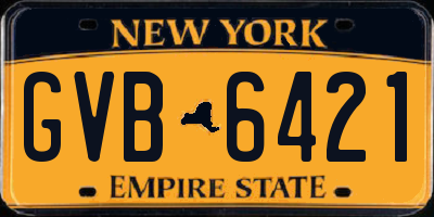 NY license plate GVB6421
