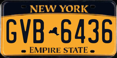 NY license plate GVB6436