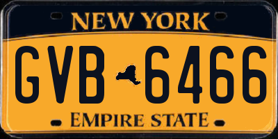 NY license plate GVB6466